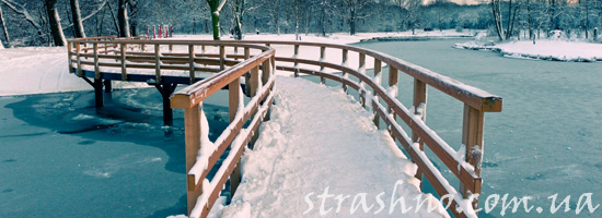 Мост через заснеженную реку