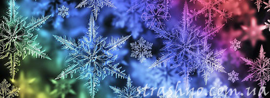радужные снежинки