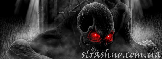 страшный череп на кладбище