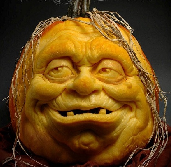 лицо из тыквы на хэллоуин