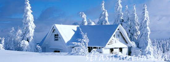 баня в снегу