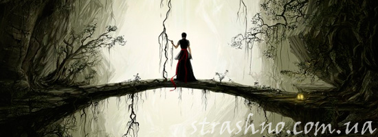 мистическое привидение на мосту