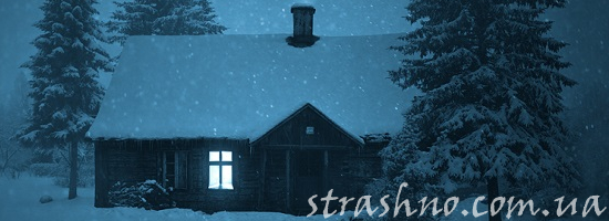 дача зимой ночь
