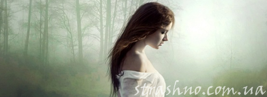 лес девушка в белом