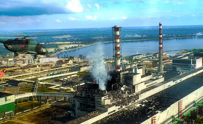 тушение пожара на Чернобыльской атомной станции