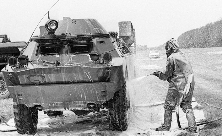 дезактивация военной техники в Чернобыле