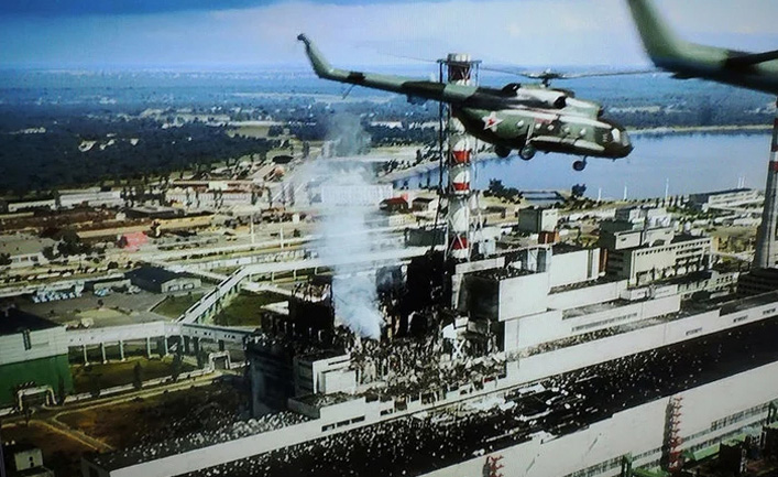 тушение пожара на энергоблоке