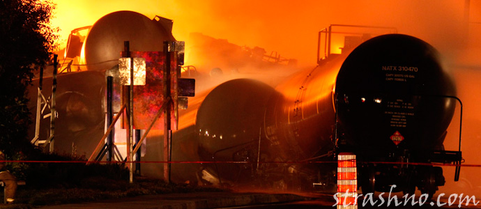 взрыв цистерн с нефтью в Лак-Мегантик