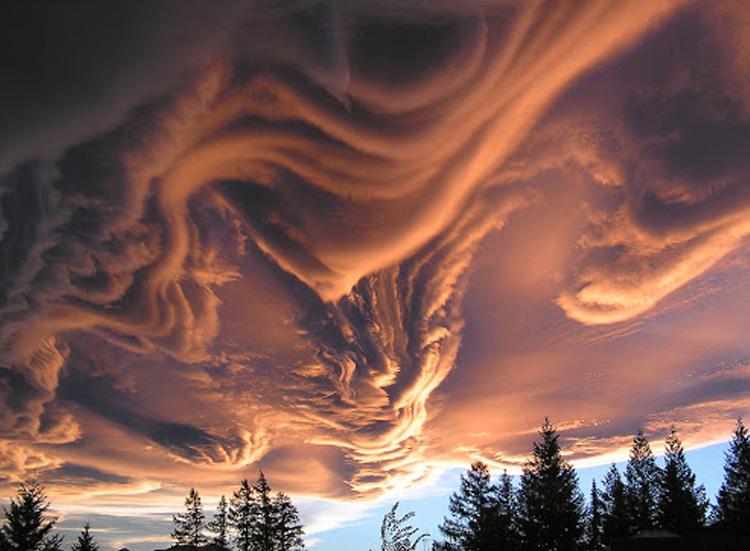 оранжевые облака