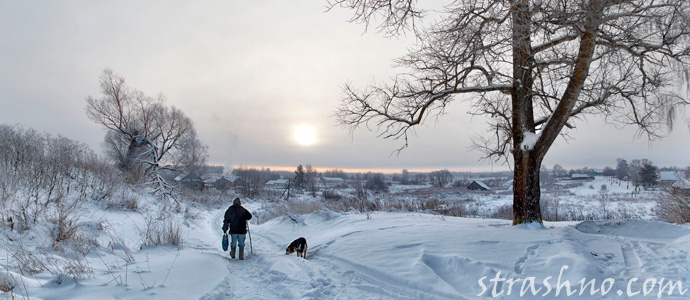 зима в деревне