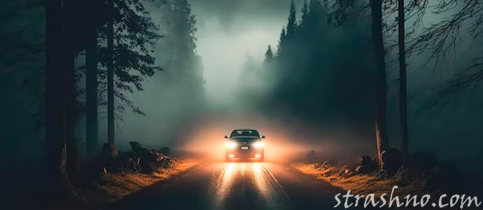 машина на лесной дороге