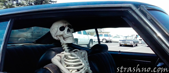 скелет в автомобиле